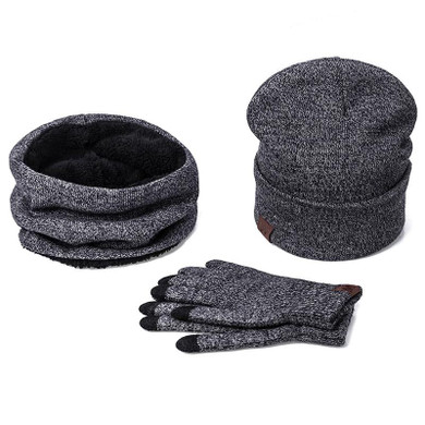 BOOMOVE Three Sets Of Winter Scarves Hats For Men Women Warm Hat Scarves Gloves Skullies Beanies Knitted Winter Hat Wholesale