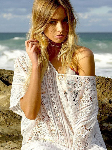 Pretty Lace Split-side Cover-Up Top