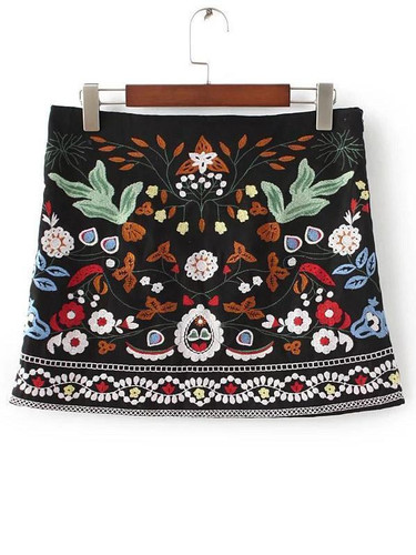 Pretty Embroidered Short Skirt Bottom