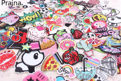 Prajna Random Mixed Anime Cartoon Cute Kawaii Patch Sew On Iron On Sewing Patches Cheap Embroidered Patches For Clothes