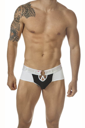 PPÜ White/Black Ring-Front Brief