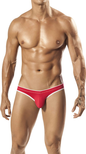 PPÜ Red/White-Contrast Bikini Brief