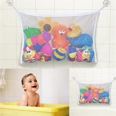 2017 New Hot Sale Cute Baby Bath Time Toy Tidy Storage Suction Cup Bag Mesh Bathroom Organiser Net 37x36cm