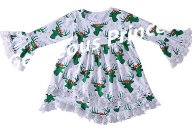 2017 new hot baby girl Christmas dress baby girl kids children dress kids Christmas outfits lace Christmas dress for girls kids