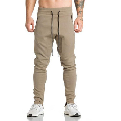 2017 New Gyms Mens Joggers Skinny Sweat Pants Embroidery Tights Sweatpants For Men Side Zipper Sheer Trouser pant