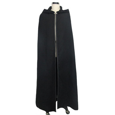 2017 New Gothic Punk Detachabl Mens Wool Cloak Cape Gothic Long Black Hooded Trench Coat Men Windbreaker Overcoat