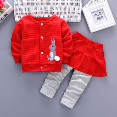 LZH Newborn Clothes 2017 Autumn Winter Baby Girls Clothes Set Rabbit Coat+Pant 2pcs Baby Outfit Sport Suit Infant Girls Clothing