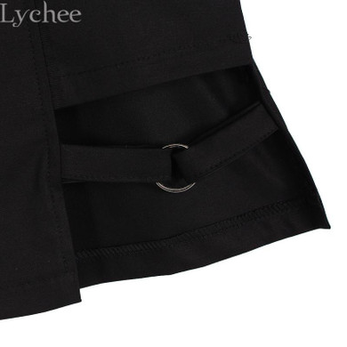 Lychee Harajuku Punk Gothic Summer Women Skirt Circle Hollow Out Irregular Skirt Sexy Mini Skirt
