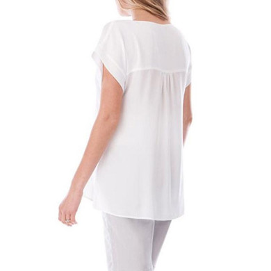 Maternity Round Neck Chiffon Feeding Nursing Tee