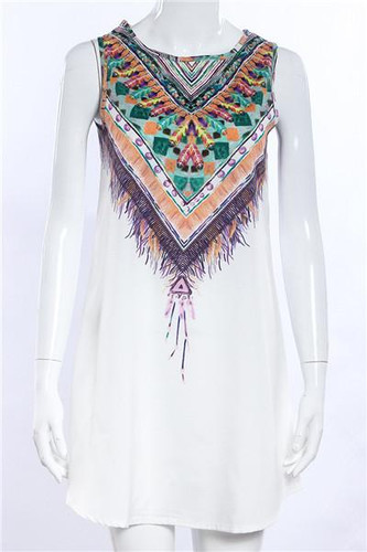 Maternity Pregnant Women Summer Bohemian Printed Dress Ladies Sleeveless O-neck Mini Fashion Dresses
