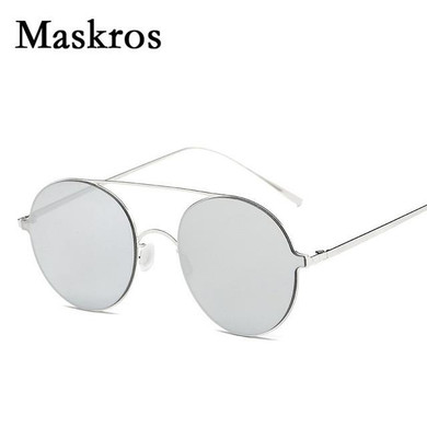 Maskros Unisex HD Polarized Women's Round Sunglasses Mirror Coating Uv400 Polarizing Sun Glasses for Male Driving Shades Man