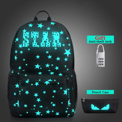 Star Nightlight School Backpacks Children Shoulder Bag Canvas Printing Backpack School Bags For Teenage Boys Rucksack Back Pack