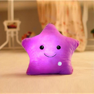 Star Luminous Pillow Juguetes for Girls Stuffed Soft Plush Glow Cushion Star Smile Led Light Pillow Kids Toys for Children gift