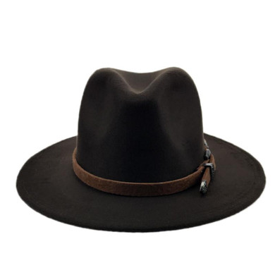 Special Felt Hat Men Fedora Hats with Belt Women Vintage Trilby Caps Wool Fedora Warm Jazz Hat Chapeau Femme feutre YY17094