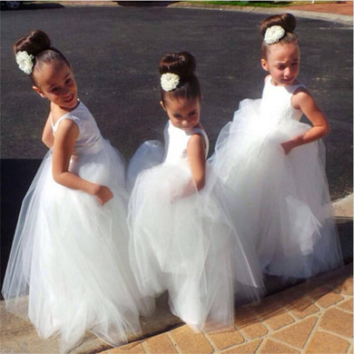 2017 New Flower Girl Dresses V Back Princess Communion Party Pageant Dress for Little Girls Kids/Children Dress for Wedding