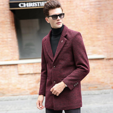 Aolamegs Men Winter Jackets Woolen Coats Fashion Casual Slim Fit Men's Overcoat Warm Outerwear Medium-long Style Jacket Parka