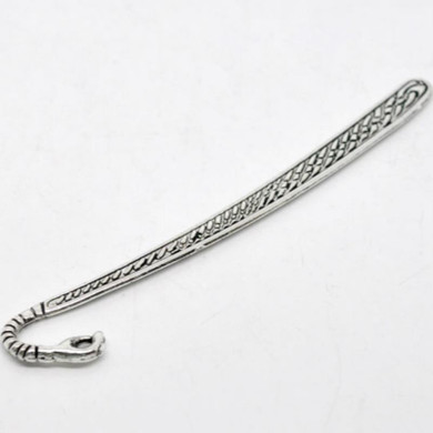 Antique Silver Zinc Alloy Bookmark With Hand Hook Dragon Teapot Dolphin Bird Pattern Home Office Storage, Approx 122mm, 4PCs