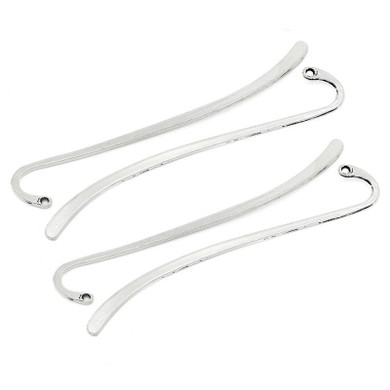 Antique Silver Zinc Metal Alloy Bookmarks Wave Smooth Home Office Storage, Approx 8.5cm long(3 3/8"),20PCs