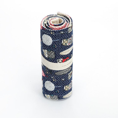 High Recommend 48 Holes Vintage Wrap Roll Up Pencil Bag Pen Case Holder Storage Pouch Bag Rangement Collect Tools Gift for Kids