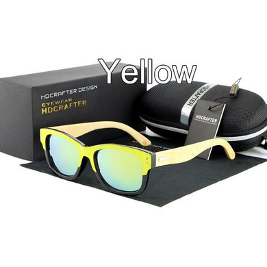 HDCRAFTER Retro Bamboo Wood Sunglasses Men Women Brand Designer Goggles Sun Glasses UV400 Shades lunette oculo
