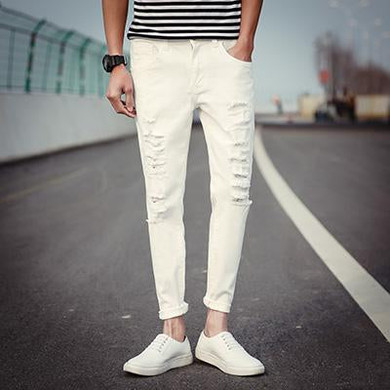 HCXY 2017 Brand spring New Fashion  Slim Straight Men Casual Pants Man Pocket Hole pants Trousers Plus Size Free Shipping