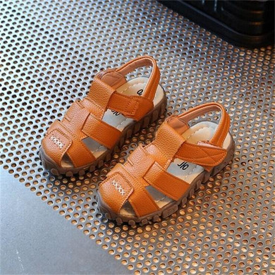 Leather Sandals Boys New 100% Soft Leather in Summer Boys&amp;girls Children Beach Shoes Kids Sport Sandals