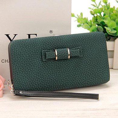 Leather Bowknot design Long women wallets,lady's day clutch,evening bag,cell phone cases.Large Capacity Wallet Box,card holder