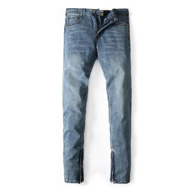 DSEL Brand Mens Jeans Blue Color Elastic Stretch Denim Slim Fit Jeans Men Pants Ankle Zipper Skinny Streetwear Biker Jeans