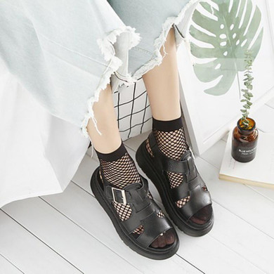 2017 1 Pair Fishnet Socks Women Breathable Ruffle Mesh Socks Punk Sexy Lace Ankle Ladies Sock H2