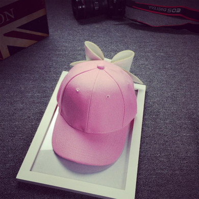 2017   Solid Bow Girl Cap Snapback Hip Hop Cap Flat J518