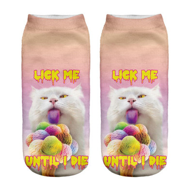 New Cute Cat Pattern Women Socks 3D Printed Unisex Cute Low Cut Ankle Socks Multiple Colors Harajuku Style Cat Socks