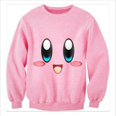 New cute cartoon Kirby Lovable Printed 3D men/womens O-neck sweatshirts Long sleeve shirts hoodies harajuku style pullovers tops
