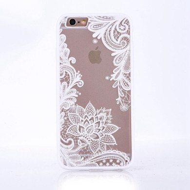 New Creative Transparent Lace Flower Phone Case For iPhone X/5s/6/6s/6 Plus/7/7 Plus/8/8 Plus