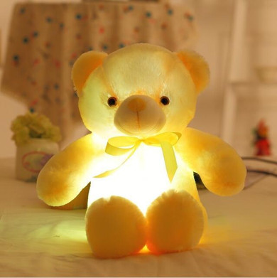 New Creative 50cm Light Up LED Teddy Bear Stuffed Animals Plush Toy Colorful Glowing Teddy Bear Gift for Kids Home Decoration