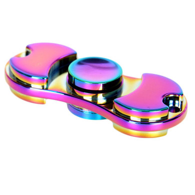 New Colorful Creative Metal Two-Spinner Fidget Toy Metal EDC Hand  Spinner For Autism Rotation Time Long Anti Stress Toys