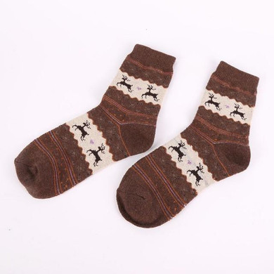 New Christmas Gift Snowflake Deer Women Wool Socks Warm Winter Sock Filler Xmas Gift Hot
