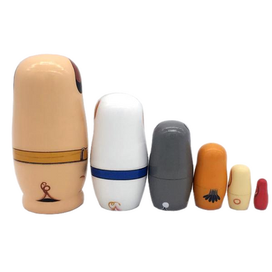 Amusing Animals Matryoshka Nesting Dolls 6 Pieces