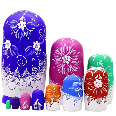 Large Traditional Russian Matryoshka Nesting Dolls 10 Pieces
