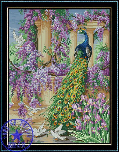FREE delivery Top Quality popular counted cross stitch kit phenix and dove pigeon in garden