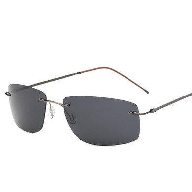 Frameless Pure Titanium Ultra Light Sunglasses Polarizing Driving Mirror Anti Fatigue Pure Titanium Square Metal Frame
