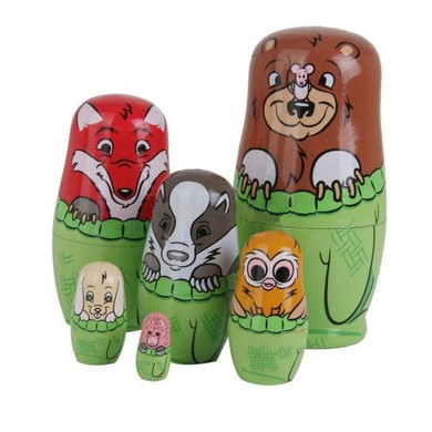 Funny Animals Matryoshka Nesting Dolls 6 Pieces