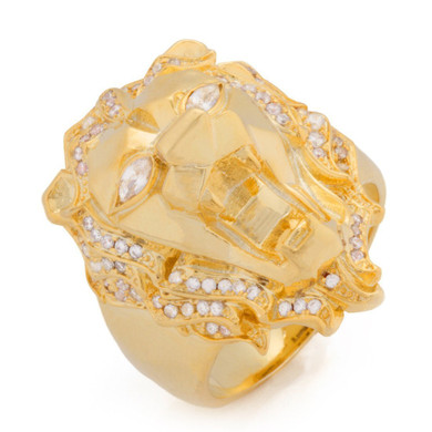Fox"Empire" x KING ICE - The Faceted Lion Ring (Gold)