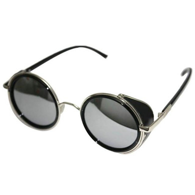 2017 Fashion Sunglasses women Men Mirror Lens Round Sun Glasses Cyber Goggles Steampunk Sunglass Vintage oculos de sol feminino