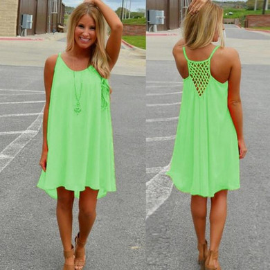 2017 Fashion summer style vestidos Fluorescence dress chiffon female women dress plus size Women beach dress