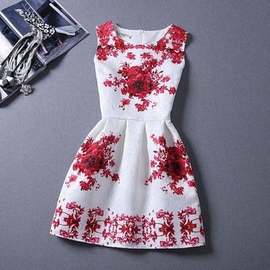2017 Fashion Summer Style Butterfly Print Women Dress Party Evening Elegant Vintage Summer Dress White Vestidos De Festa Robe
