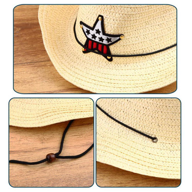 2017 Fashion Straw Hats Summer Baby Ear Decoration Lovely Child Character Girls And Boys Sun Hat Solid Children Floppy Panama