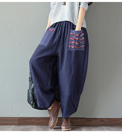 2017 Fashion Plus Size Loose Wide Leg Pants Trousers Women Pantalon Femme Stretchy High Waist Casual Cotton Linen Harem Pants