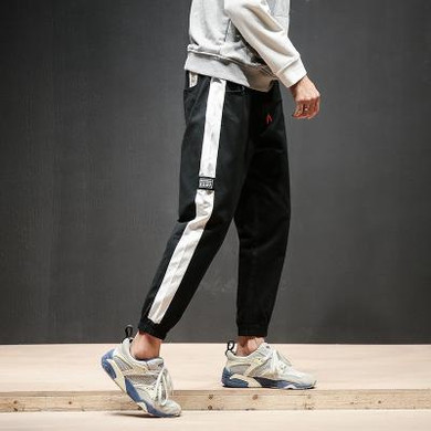 2017 Fashion Men Pants Ankle-Length Side Strip Mens Joggers Sweatpants Plus Size 5XL Trousers Male Black Casual Harem Pants Men