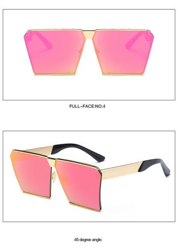 2017 Fashion Luxury Square Sunglasses Women Brand Designer Metal UNISEX Mens Oversized Sun Glasses Mirror Lens Cool GD0019