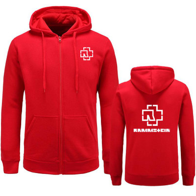 New 2017 Fashion Hoodies Men Fleece Rammstein Rock Casual Black Band Hip Hop Mens Hoodies Sweatshirts Zipper Cardigan